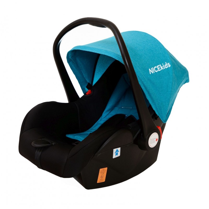 Wózek wielofunkcyjny NICEkids dla dzieci lekki 3w1 spacerówka + gondola seledynowo czarny