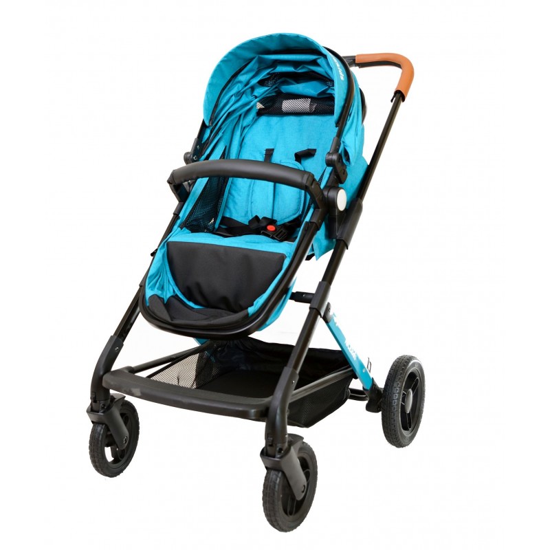 Wózek wielofunkcyjny NICEkids dla dzieci lekki 3w1 spacerówka + gondola seledynowo czarny