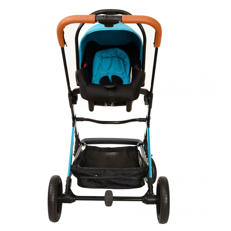 Wózek wielofunkcyjny NICEkids dla dzieci lekki 3w1 spacerówka + gondola seledynowo czarny