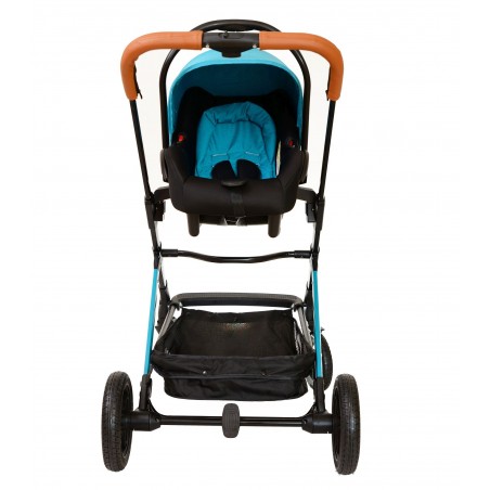 Wózek wielofunkcyjny NICEkids dla dzieci lekki 3w1 spacerówka + gondola seledynowo czarny