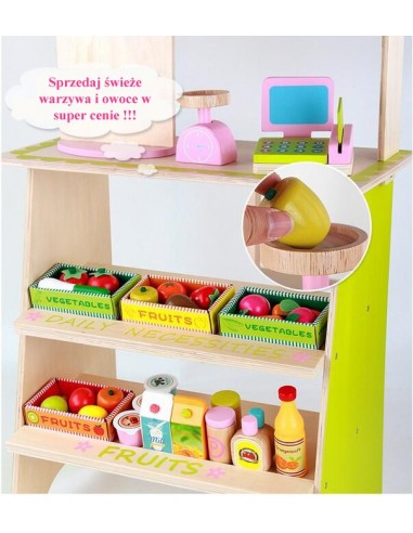 Drewniany sklep z akcesoriami