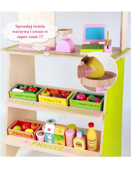 Drewniany sklep z akcesoriami