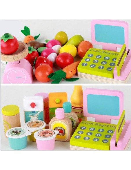 Drewniany sklep z akcesoriami