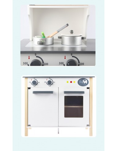 Duża Drewniana kuchnia z akcesoriami