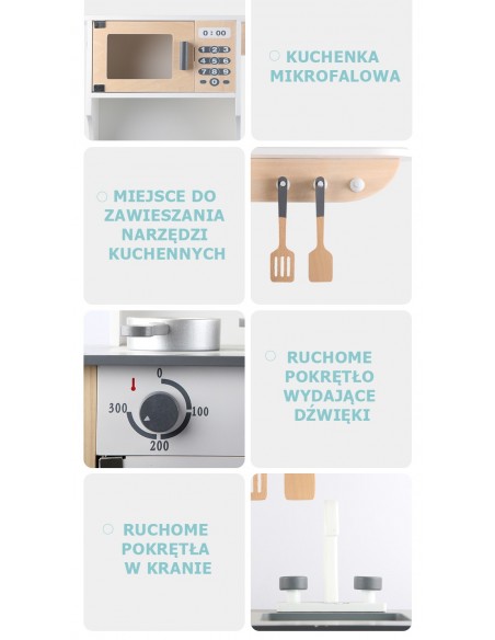 Duża Drewniana kuchnia z akcesoriami