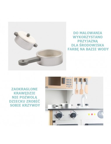 Duża Drewniana kuchnia z akcesoriami