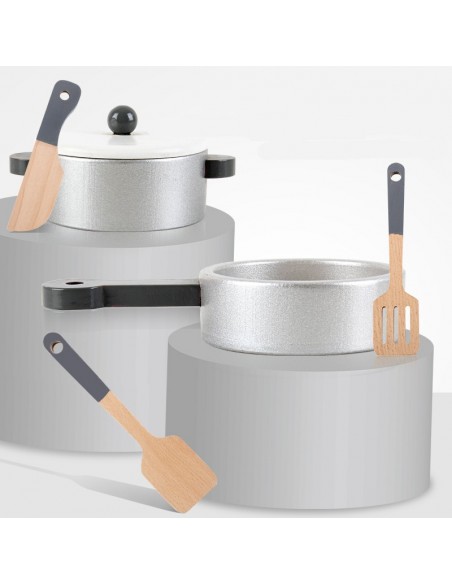 Duża Drewniana kuchnia z akcesoriami