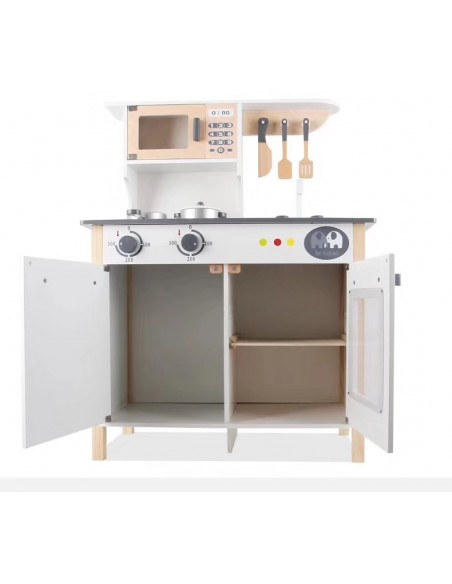 Duża Drewniana kuchnia z akcesoriami