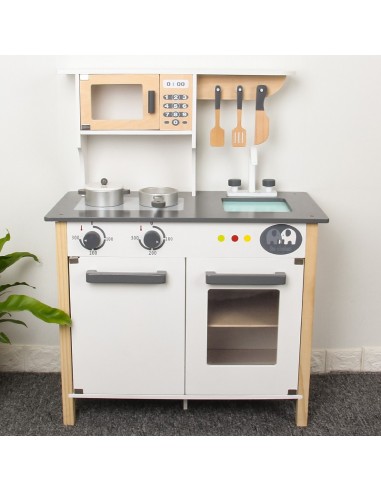 Duża Drewniana kuchnia z akcesoriami