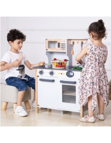 Duża Drewniana kuchnia z akcesoriami