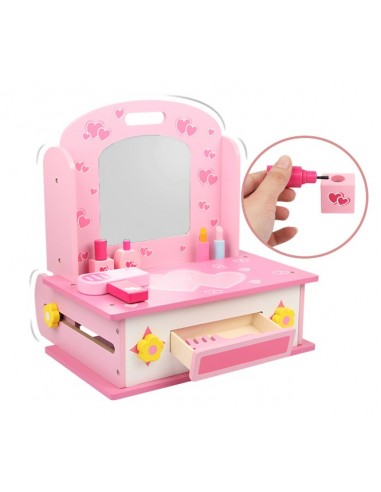 Drewniana toaletka kuchnia dla dziewczynki 2w1