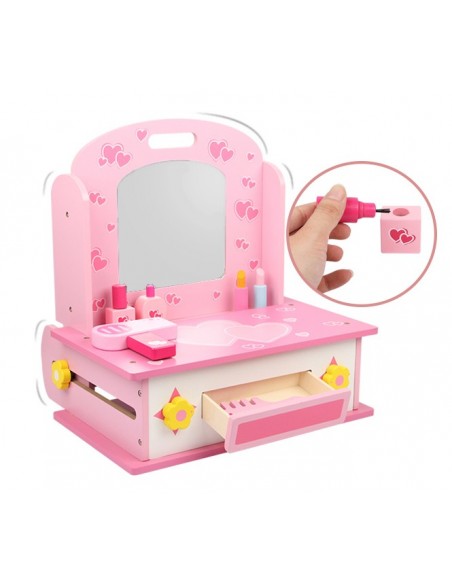 Drewniana toaletka kuchnia dla dziewczynki 2w1