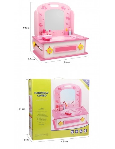 Drewniana toaletka kuchnia dla dziewczynki 2w1