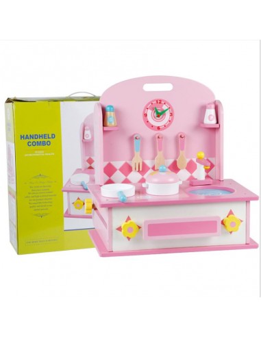 Drewniana toaletka kuchnia dla dziewczynki 2w1