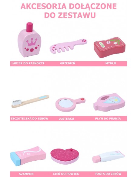 Drewniana toaletka łazienka dla dziewczynki 