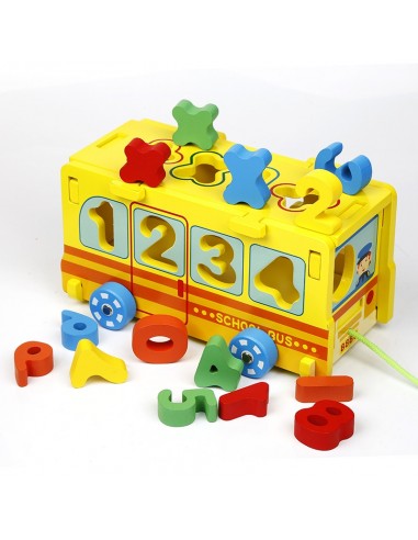 Autobus sorter z cyferkami puzzle