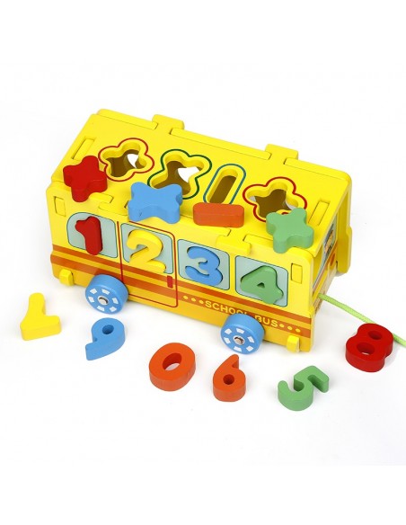 Autobus sorter z cyferkami puzzle