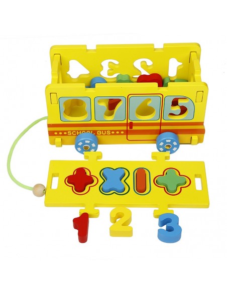 Autobus sorter z cyferkami puzzle