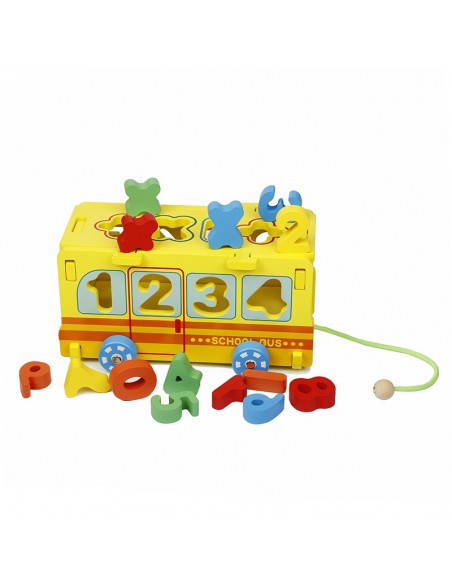 Autobus sorter z cyferkami puzzle