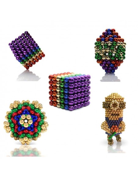 Kolorowe kulki klocki magnetyczne 216 szt 5mm