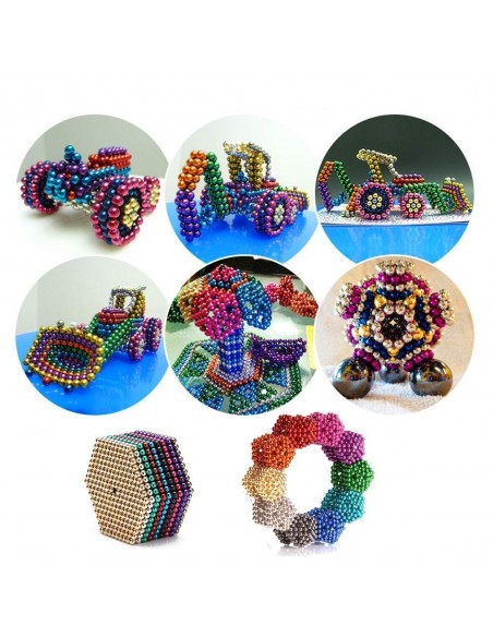 Kolorowe kulki klocki magnetyczne 216 szt 5mm