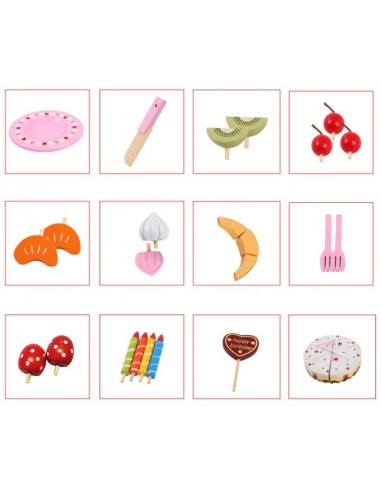 Drewniany tort urodzinowy z melodią happy birthday