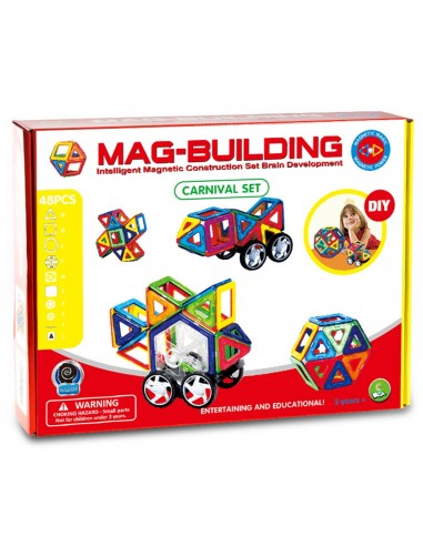 Klocki magnetyczne 3D konstrukcyjne zestaw 48 elementów