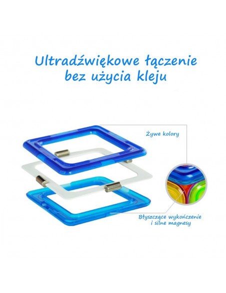 Klocki magnetyczne 3D konstrukcyjne zestaw 59 elementów