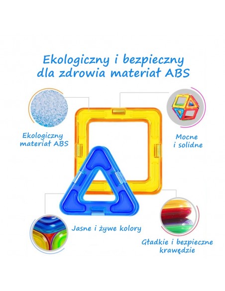 Klocki magnetyczne 3D konstrukcyjne zestaw 78 elementów