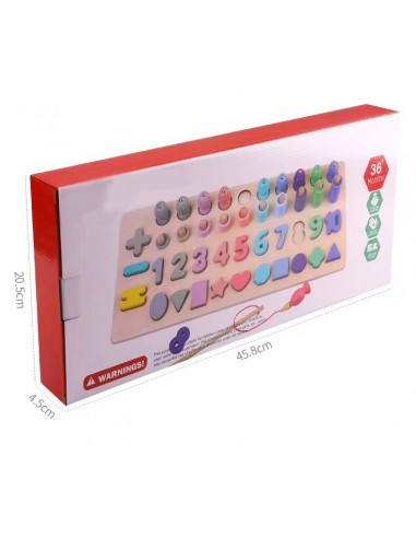 Rybki łowienie nakładanka kształty cyfry pastelowe 4w1