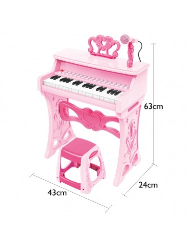 Elektroniczne Pianinko różowe z mikrofonem 
