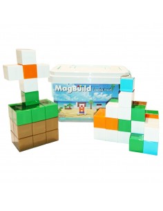 Klocki magnetyczne sześcienne 60 sztuk sandy beach 2