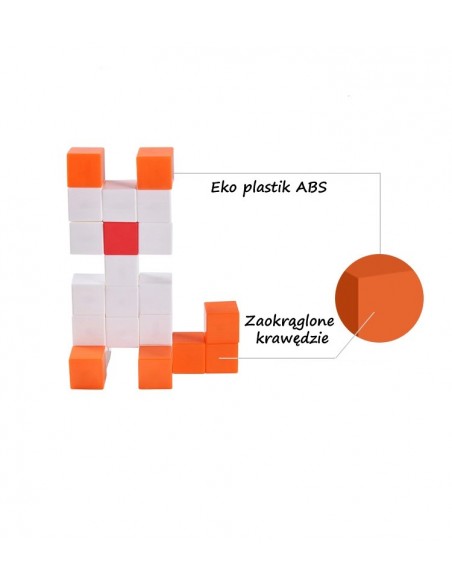 Klocki magnetyczne sześcienne 60 sztuk sandy beach