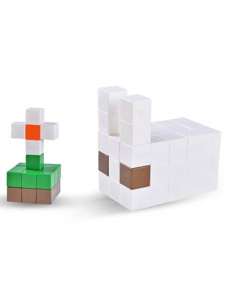 Klocki magnetyczne sześcienne 60 sztuk sandy beach