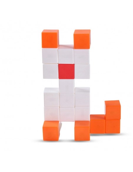 Klocki magnetyczne sześcienne 60 sztuk sandy beach