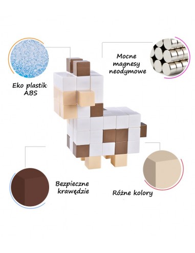Klocki magnetyczne sześcienne 100 sztuk ocean