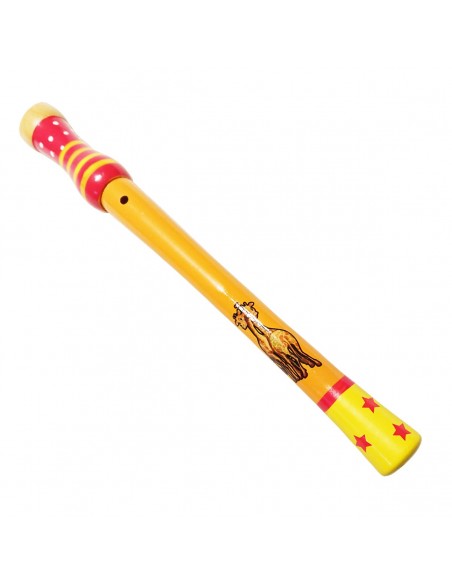 Flet drewniany czerwono - pomarańczowy