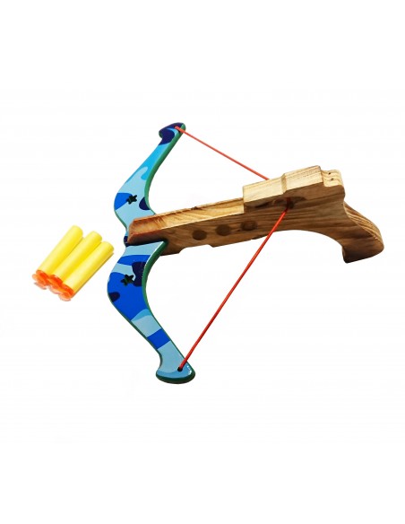 Kusza drewniana ze strzałkami niebieska