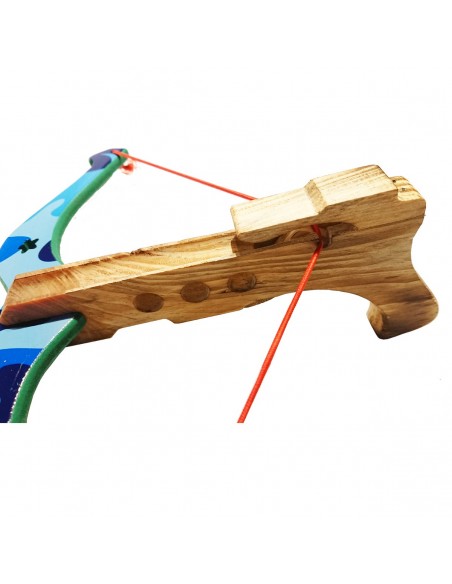 Kusza drewniana ze strzałkami niebieska