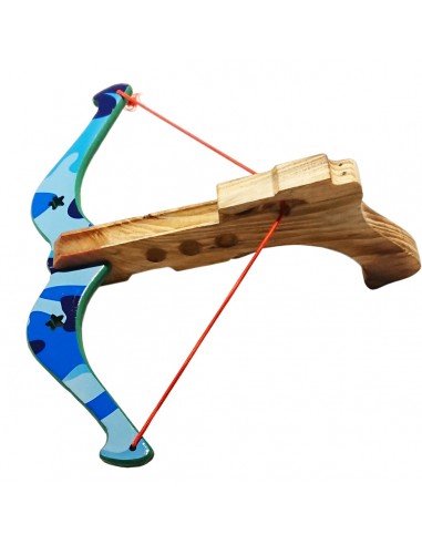 Kusza drewniana ze strzałkami niebieska