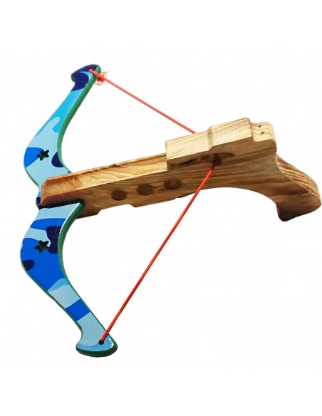 Kusza drewniana ze strzałkami niebieska