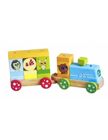 Drewniany pociąg z dźwiękiem Gang Słodziaków