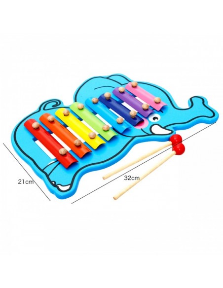 Kolorowe cymbałki 8-tonowe słoń