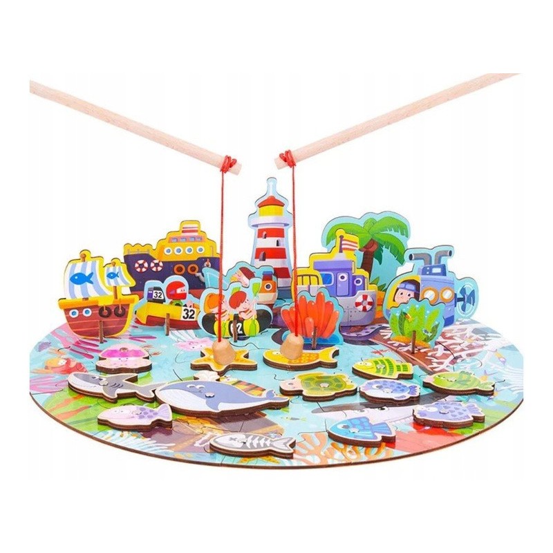 Rybki do łowienia + puzzle w wiaderku