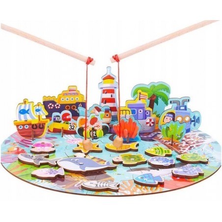 Rybki do łowienia + puzzle w wiaderku