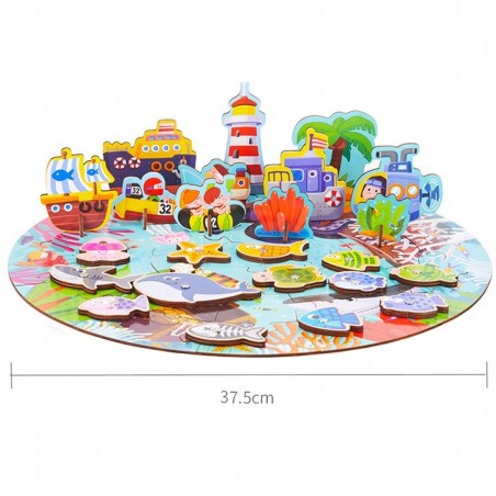 Rybki do łowienia + puzzle w wiaderku