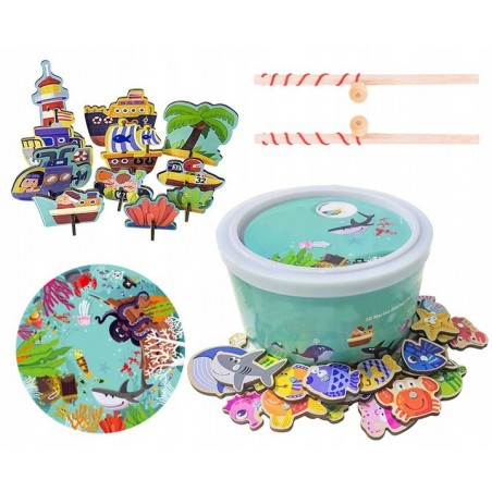 Rybki do łowienia + puzzle w wiaderku