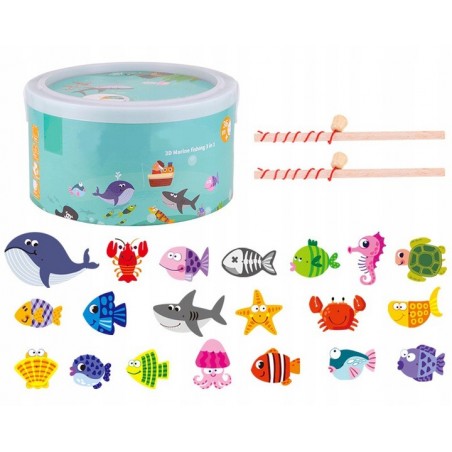 Rybki do łowienia + puzzle w wiaderku