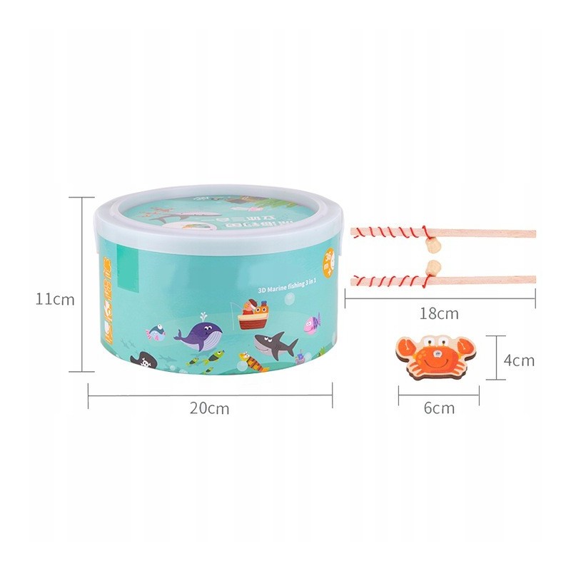 Rybki do łowienia + puzzle w wiaderku