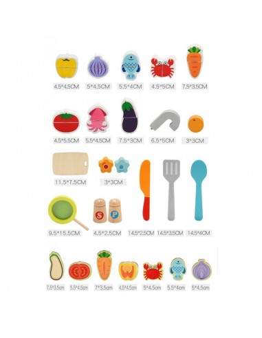 Drewniana kuchnia płaska z akcesoriami